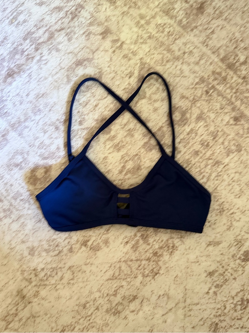 Jolyn Tomcat Solid Bikini Top S Navy Blue - Picture 2 of 6